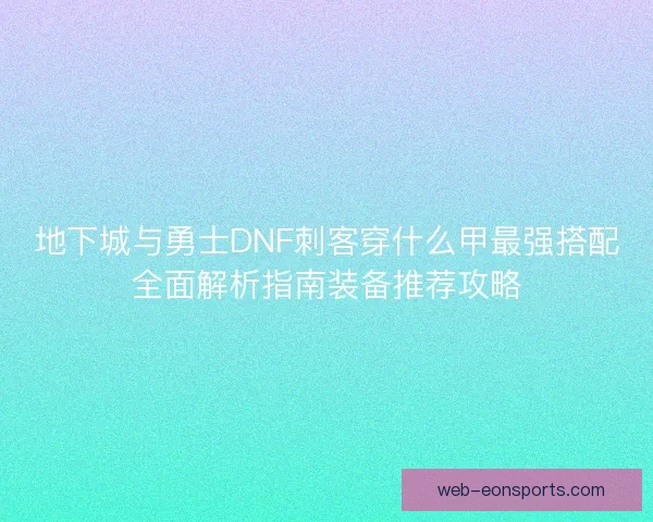 地下城与勇士DNF刺客穿什么甲最强搭配全面解析指南装备推荐攻略